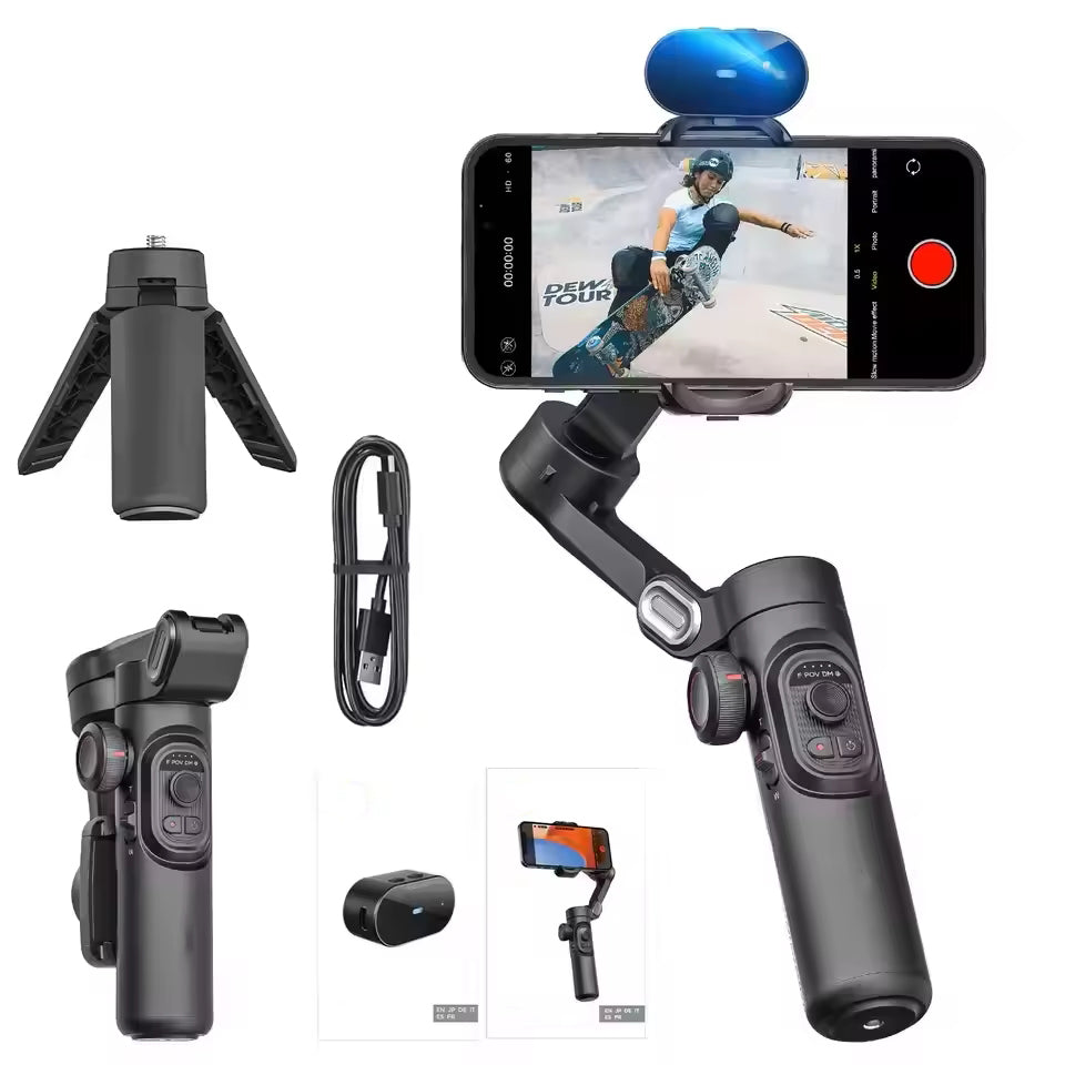 Glide XE Pro – 3-Axis Foldable AI Gimbal Stabilizer for Smartphones