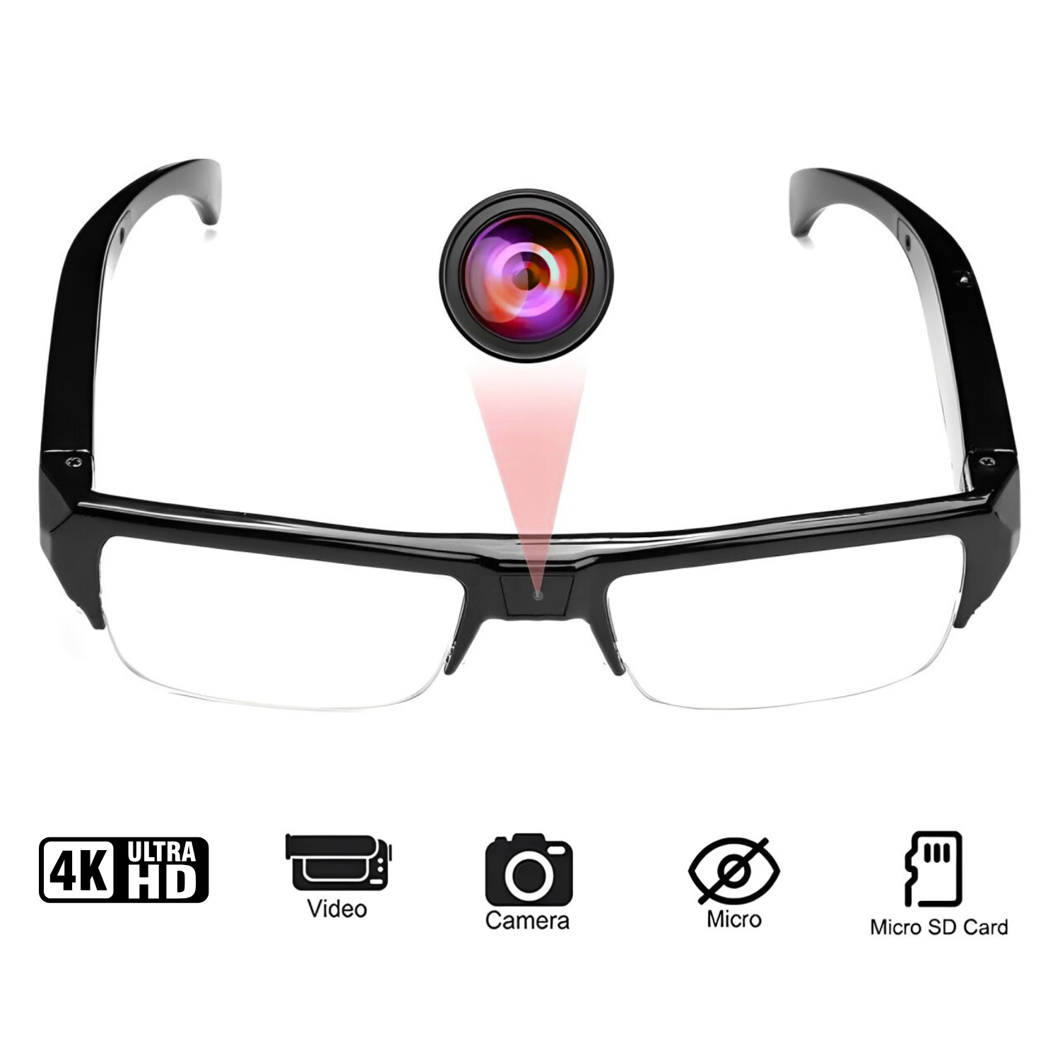 StealthView – 4K Camera Glasses for Hands-Free Recording